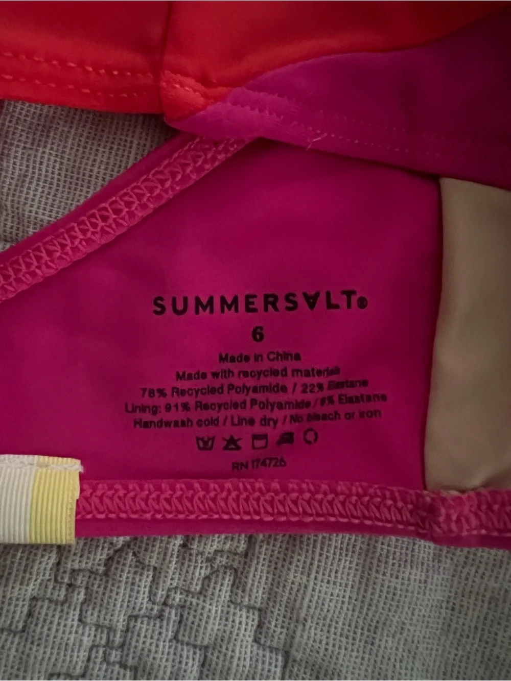summersalt Red and Magenta Diagonal Bikini Set